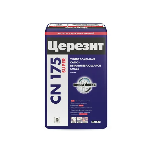 Смесь Ceresit CN 175 самовыравнив универс 3-60мм 25кг