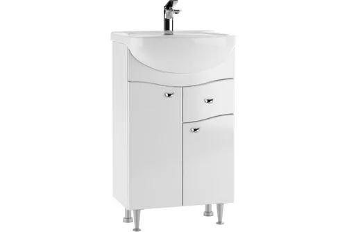 Тумба Уют 50 Волна с верхним ящиком + Раковина Уют 50 АЙСБЕРГ