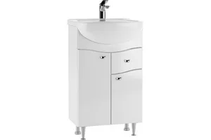 Тумба Уют 50 Волна с верхним ящиком + Раковина Уют 50 АЙСБЕРГ