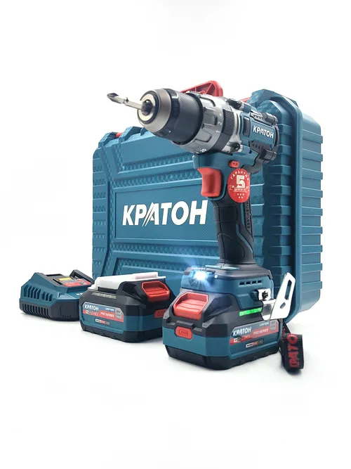 Дрель-шуруповерт ударная аккумуляторная бесщеточная КРАТОН "Pro Series" BICD18-85N (2хАКБ 4,0А·ч; ЗУ + кейс)