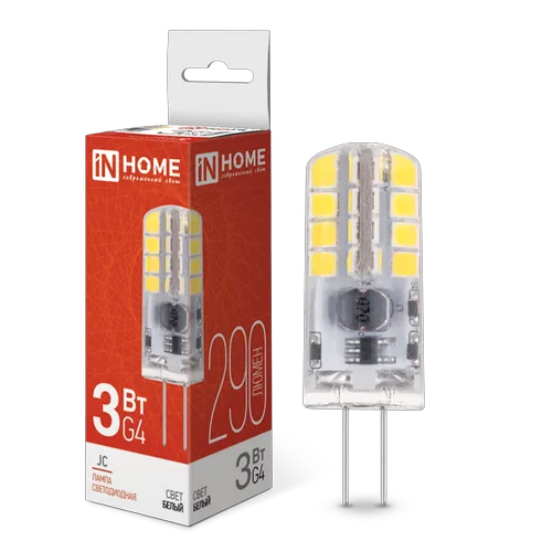 Лампа светодиодная LED-JC 3Вт 12В G4 4000К 290Лм IN HOME