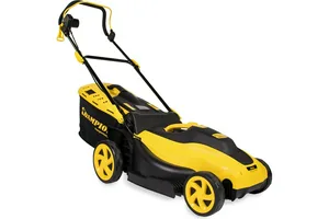 Газонокосилка электрическая CHAMPION EM4217 (1,8 кВт пласт+ткань травосб. 50л  шир.420мм выс.20-70мм, 12,5кг) 