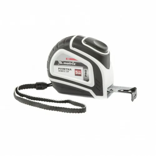 Рулетка Matrix PRO Autostop, 5 м х 25 мм, двухкомпонентный корпус, автоматическая фиксация