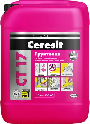 Грунт Ceresit СT17 PRO, глуб проник, универ, морозостойкая, 10л