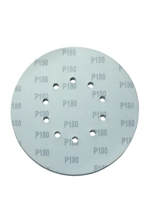 Круги шлифовальные на основе Velcro Кратон Ø225мм P180, 10 отверстий, набор 5шт