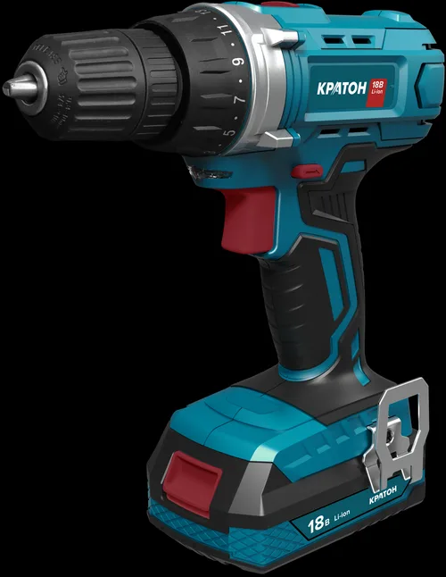Дрель-шуруповерт аккумуляторная КРАТОН CD18-OFA SET (АКБ 2,0А·ч; ЗУ + кейс)