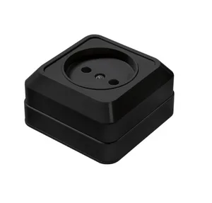 Розетка BOLLETO 1-ая накладная черная 7022B IN HOME