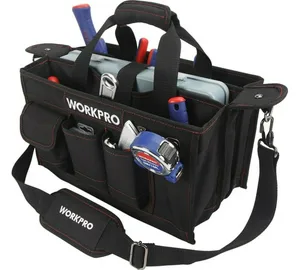 Сумка WORKPRO для инструментов с ремнем, с откр. верхним клапаном, 390мм