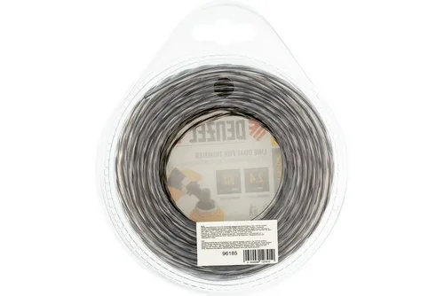 Леска триммерная двухкомпонентная Extra cord DENZEL 2,4х15м, витой квадрат