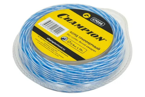 Леска триммерная CHAMPION  Sky-cutter 2.4мм х 15м (витой квадрат)
