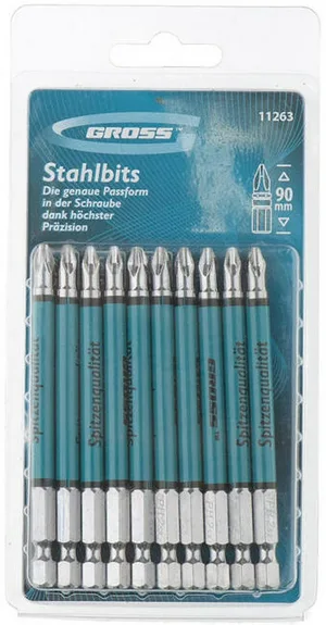 Бит GROSS Ph2 х90, сталь S2, 1шт(10 в уп.)