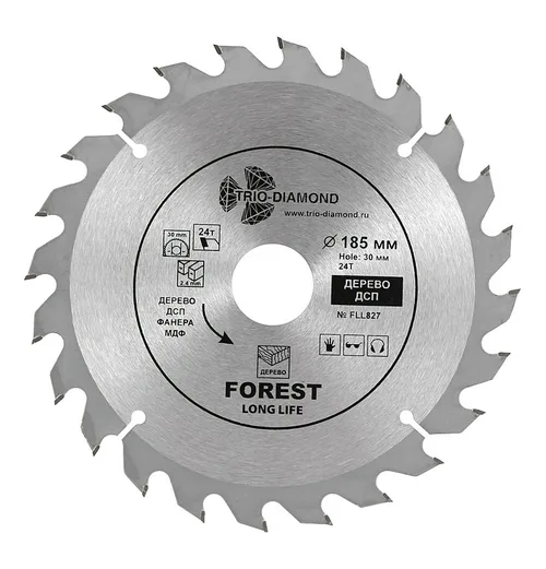 Диск пильный по дереву TRIO-DIAMOND серия Forest 185*30/20/16*24Т