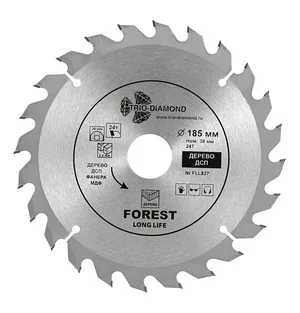 Диск пильный по дереву TRIO-DIAMOND серия Forest 185*30/20/16*24Т