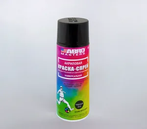 Эмаль аэрозольная акриловая ABRO MASTERS 11 черная глянцевая 520мл