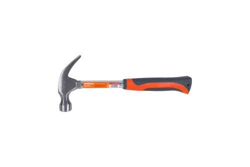 Молоток-гвоздодер с металлической обрезиненной рукояткой Кратон 0,45 кг