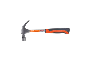 Молоток-гвоздодер с металлической обрезиненной рукояткой Кратон 0,45 кг