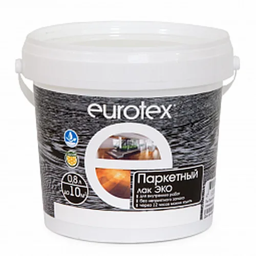 Лак Eurotex ЭКО паркетный глянцевый 0,8л