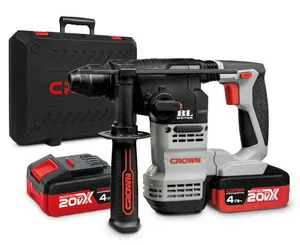 Перфоратор аккумуляторный CROWN XSerie CT28001HX-4 BMC,20В,2,3 Дж,0-1400 об.мин,0-4500 уд.мин,4,0 Ачx2Li,SDS-Plus