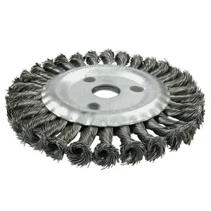 Щетка для УШМ дисковая усиленная Кратон O125 х 22,2 мм