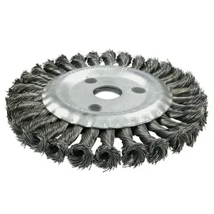 Щетка для УШМ дисковая усиленная Кратон O175 х 22,2 мм