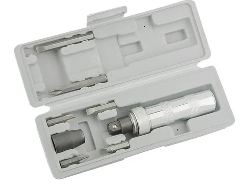 Набор MATRIX отвертка  ударно-поворотная 1/2", набор бит, 6шт, CrV, пластик бокс