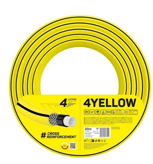 Шланг Cellfast 4YELLOW поливочный, армир, четырехслойный, 1" 20 м