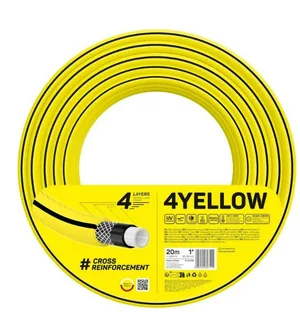Шланг Cellfast 4YELLOW поливочный, армир, четырехслойный, 1" 20 м