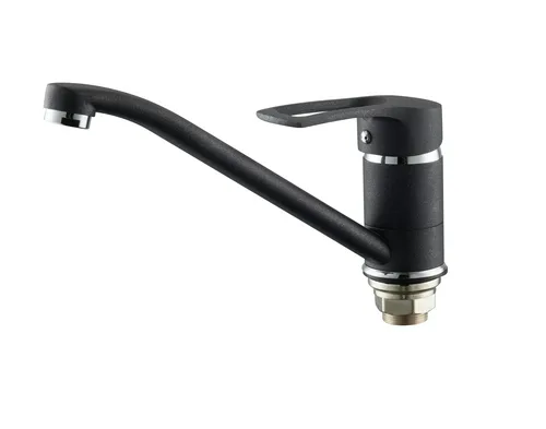 Смеситель для кухни I-TECH, TAURUS 41, однорычажный, черный, гайка