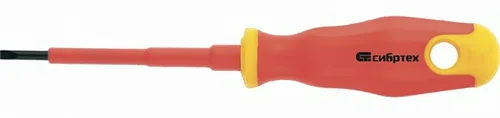 Отвертка СИБРТЕХ, диэлектрическая, SL3х75мм, CrV, до 1000В