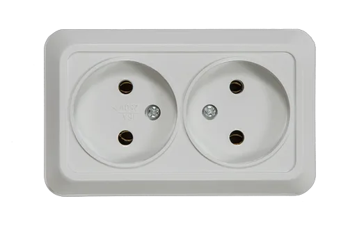 Розетка BOLLETO 2-ая накладная белая 7102 IN HOME