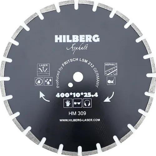 Диск алмазный отрезной 400*10*25,4/12мм Hilberg Asphalt Laser   (асфальт, песчанник)