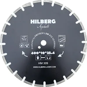 Диск алмазный отрезной 400*10*25,4/12мм Hilberg Asphalt Laser   (асфальт, песчанник)