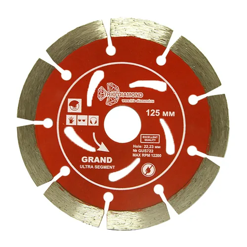 Диск алмазный отрезной 125*22,23 Сегментный серия Grand hot press (армированный бетон, железобетон)