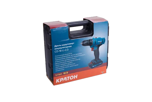 Дрель-шуруповерт аккумуляторная Кратон CD-18-Li-2,0