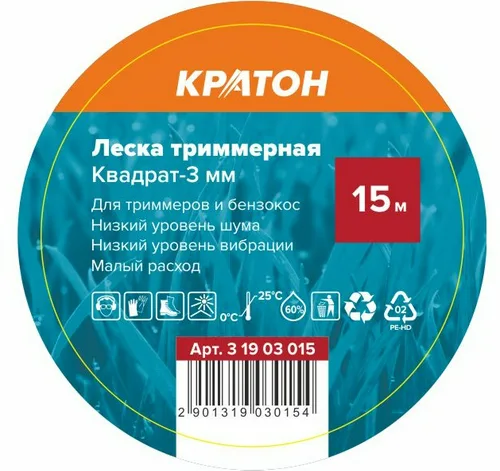 Леска триммерная Кратон Квадрат-3,0мм