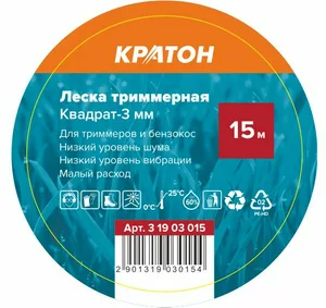 Леска триммерная Кратон Квадрат-3,0мм
