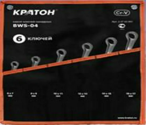 Набор ключей накидных Кратон BWS-06 6 пр.