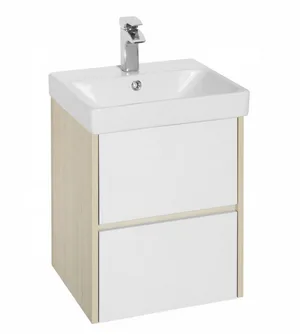 Тумба АКВАТОН Сканди 55 Бел/Дуб Верона + Раковина Адриана-55