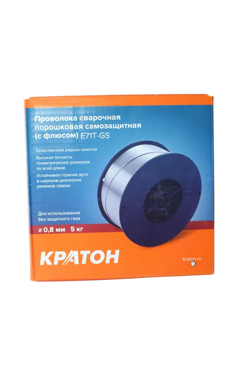 Проволока сварочная КРАТОН порошковая самозащитная 0.8 мм, 5 кг