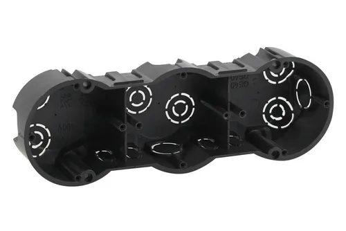 Коробка установочная ЭРА для твердых стен КУП 3-х местная 212х70х45мм, саморез. мет. лапки, IP20