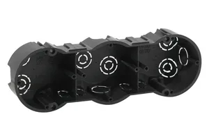 Коробка установочная ЭРА для твердых стен КУП 3-х местная 212х70х45мм, саморез. мет. лапки, IP20