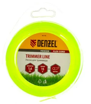 Леска триммерная DENZEL 1,6х15м, круг