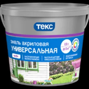 Эмаль акрил Текс Универсал мат бел 0,9л 