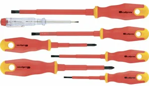 Набор отверток диэлектрических СИБРТЕХ, до 1000В, тестер, двухком ручки, CrV, 7шт