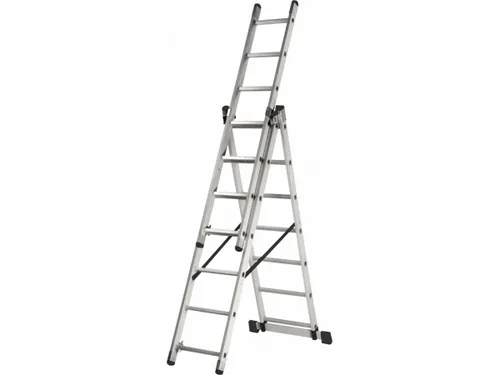 Лестница трехсекционная алюминиевая Кратон 338/560/786, 17,5 кг 3х12 ст.
