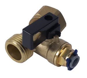 Узел подключения фильтрующей системы Аквафор (тройник с вентилем), латунь