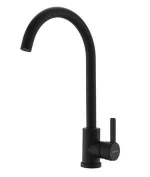 Смеситель VODA для кухни, высокий излив, черный