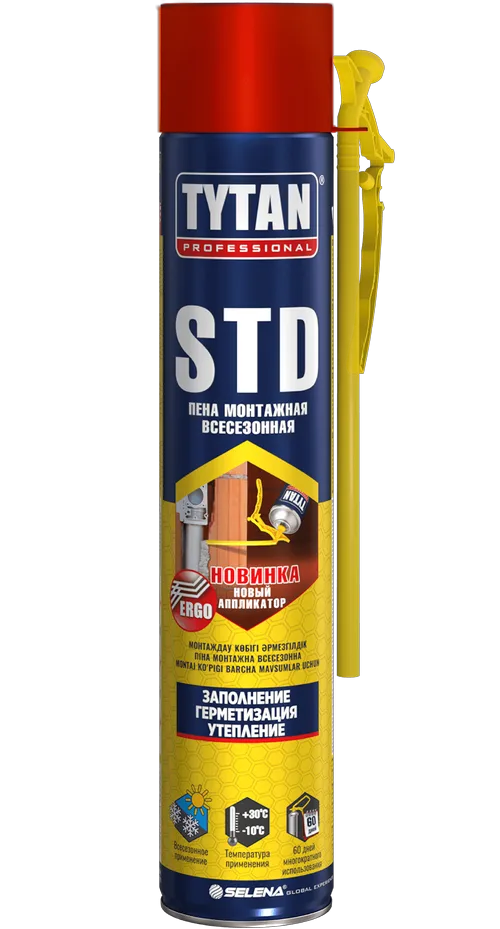 Пена монтажная TYTAN Professional STD ЭРГО  всесезонная,бытовая  750 мл