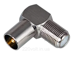 СоеденительTV гнездоF - штекер,угловой, мет. угл. под гайку