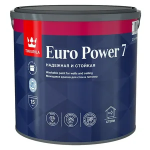 Краска ВД TIKKURILA EURO POWER 7 матовая, база под колеровку, С 2,7л